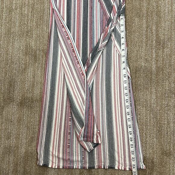BCBGmaxazria Spaghetti Strap Dayln Stripe Jacquard Maxi Slit Dress Women Medium - Picture 8 of 10